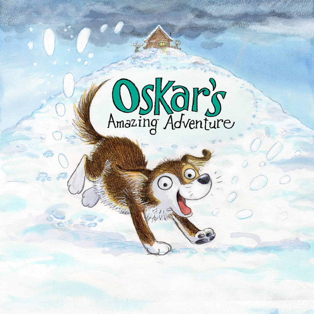 Oskar running down the snowy mountain - Illustration © 2016 Lisa Smith (for young children and their families)